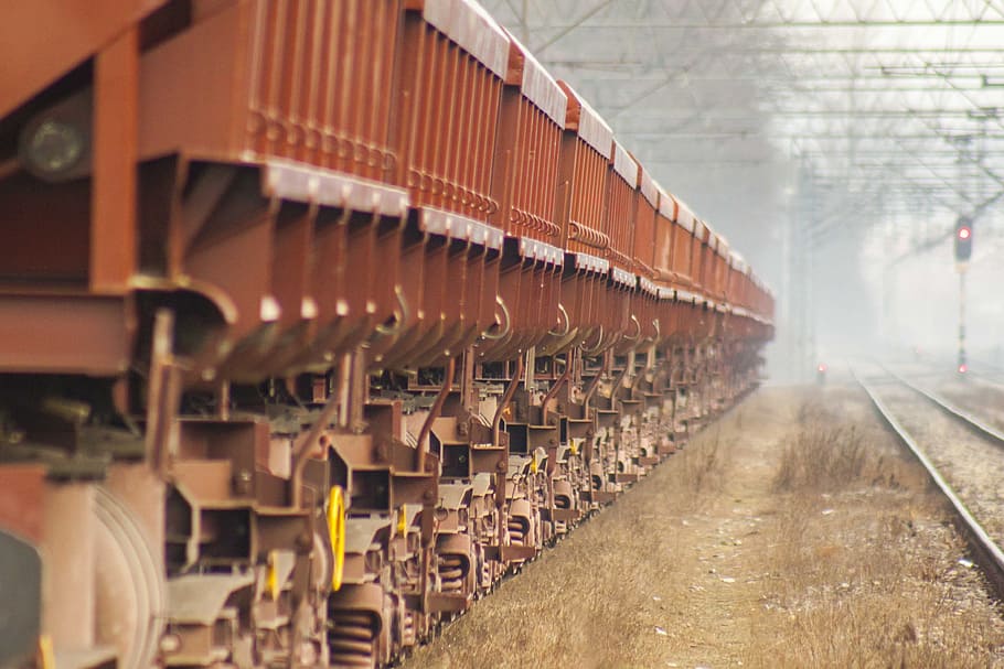 railway, traffic, train, wagon, industry, in a row, large group of objects HD wallpaper