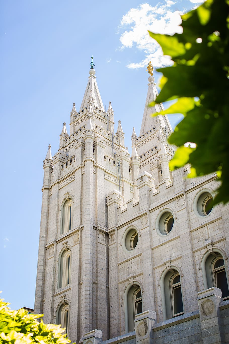 white cathedral, temple, lds, salt lake city, holy, church, building, HD wallpaper