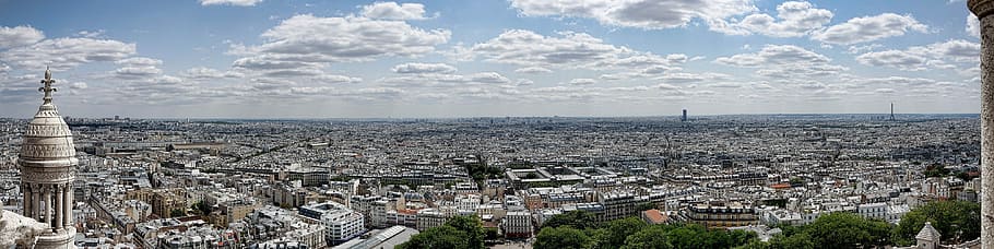 photography of high-rise buildings, areal, view, city, paris, HD wallpaper