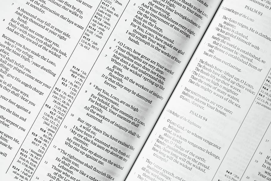 white book page, white dictionary pages, font, scripture, black and white HD wallpaper