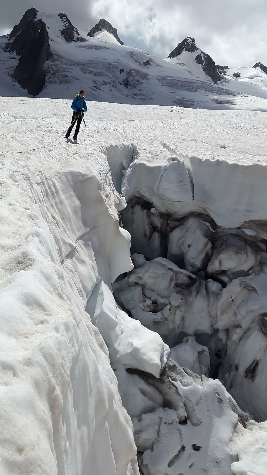 crevasse, glacier, mont blanc, mer de glace, high mountains, HD wallpaper