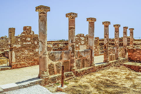 Pillars, Columns, Architecture, remains, ancient, stone, greek HD wallpaper