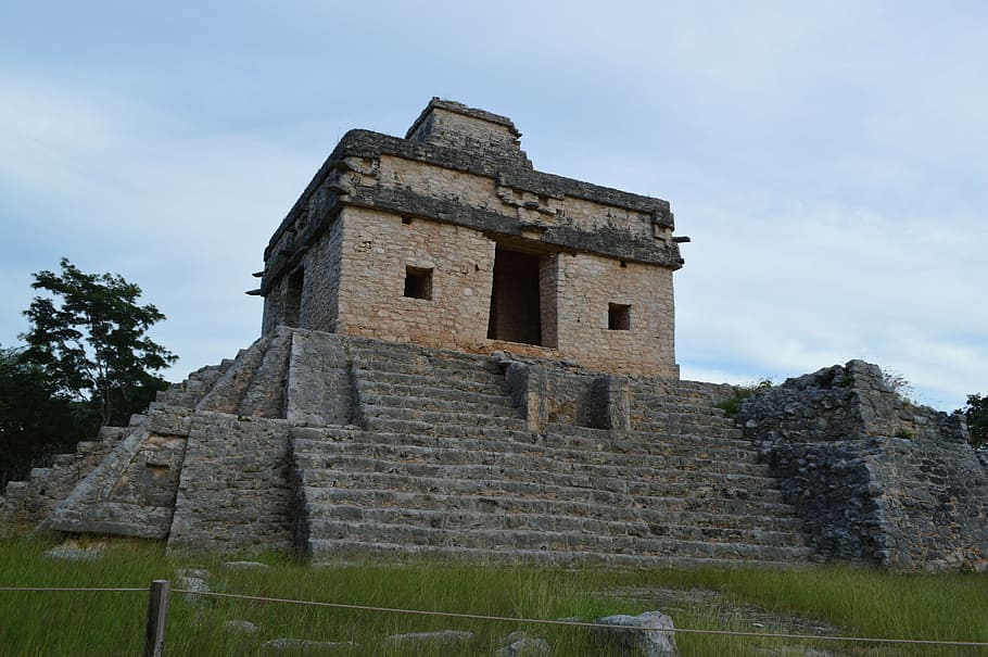 pyramid, mexico, maya, architecture, aztec, sun, tourism, cancun, HD wallpaper