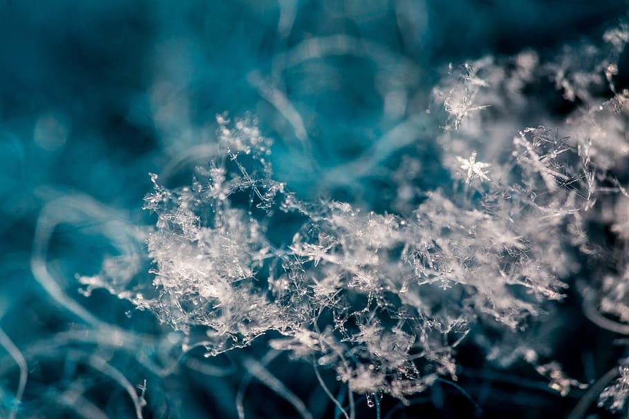 snowflake, cold, crystal, ice, frost, nature, winter, macro HD wallpaper