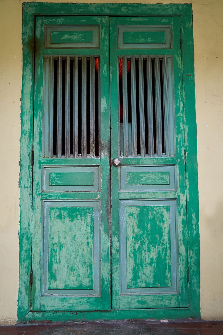 green, door, architecture, old, color, art, construction, design, HD wallpaper