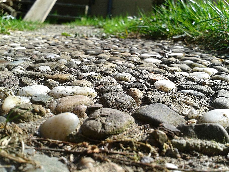 stones, away, grass, rush, garden, steinig, nature, pebble HD wallpaper