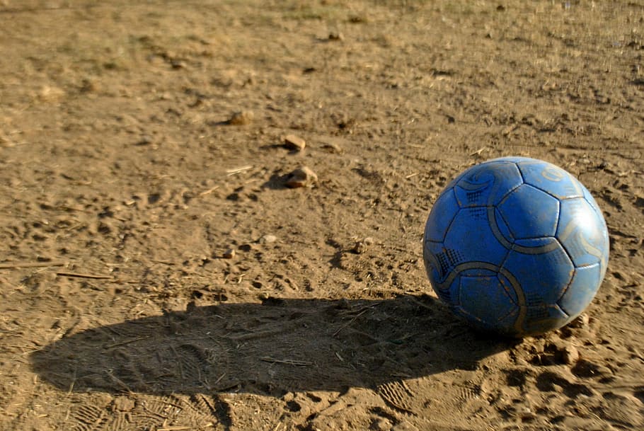 Football, Soccer, Ball, Old, Earth, Soil, game, sport, sand