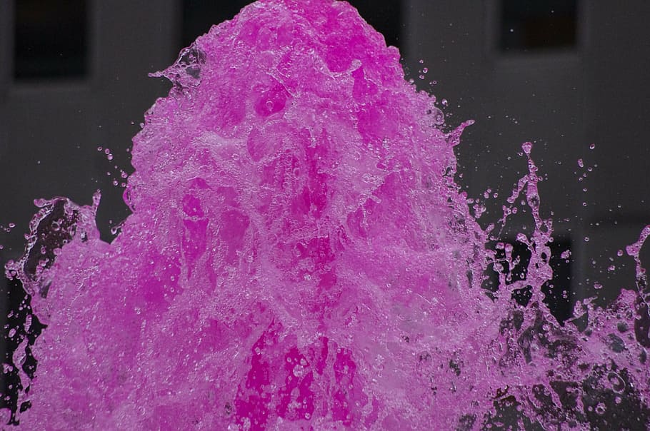 water, pink, splash, fountain, gush, squirt, bubbler, liquid, HD wallpaper