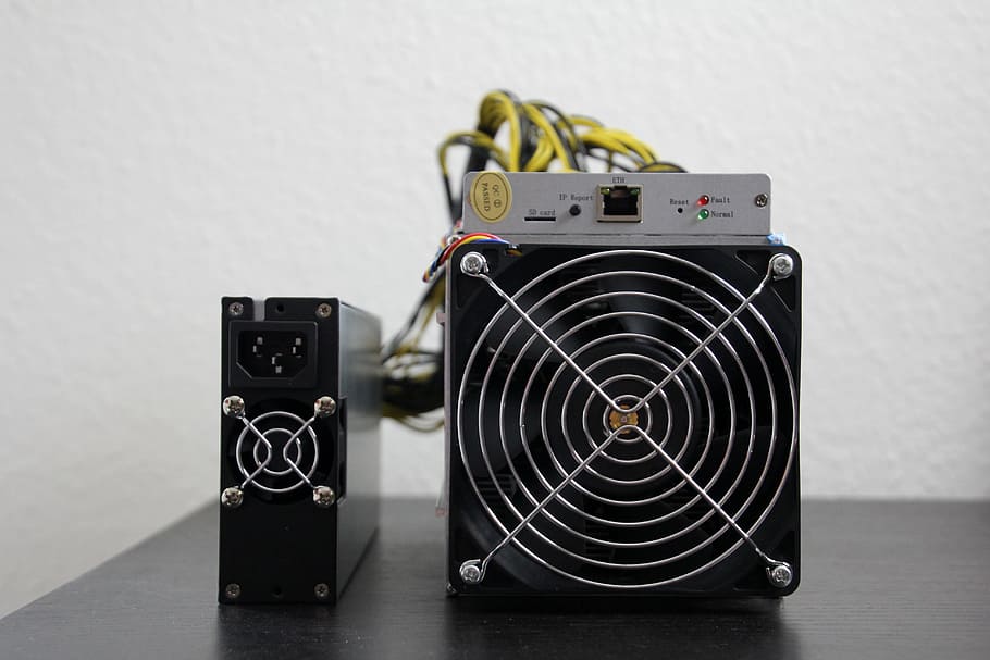 black and grey mining machine, bitcoin, miner, antminer, hardware