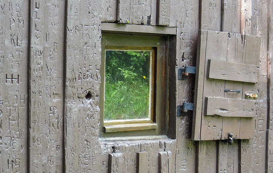 Window, Shutter, Old, Nostalgia, log cabin, gickelhahn, goethe house HD wallpaper