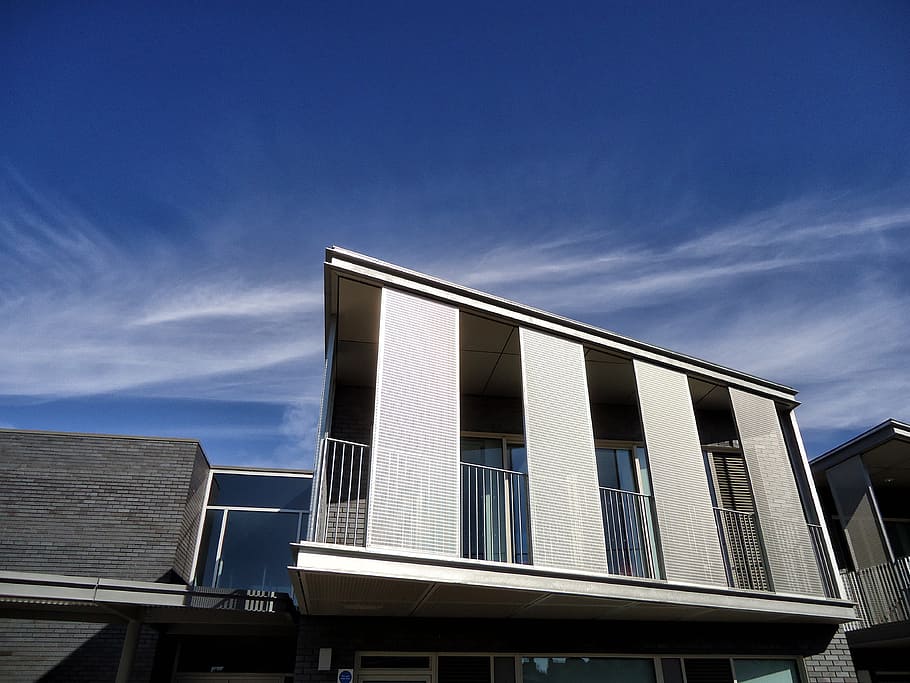 Building, Modern, Sky, Architecture, exterior, blue, house HD wallpaper