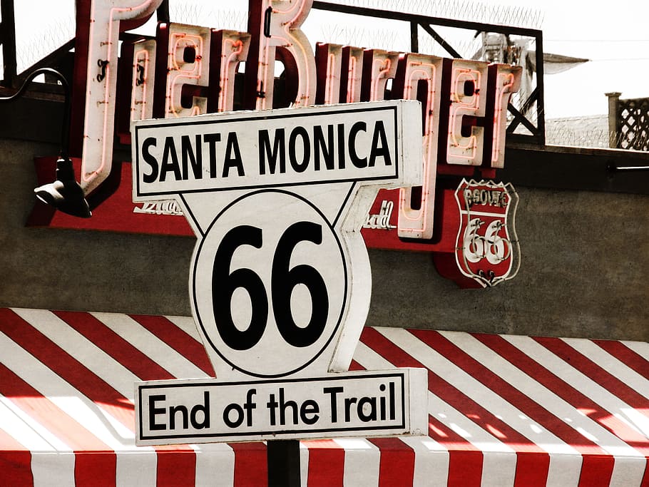 transport system, road, shield, usa, route 66, traffic sign HD wallpaper