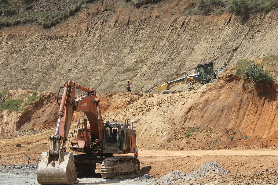 machine, mining, mine, land vehicle, construction machinery HD wallpaper