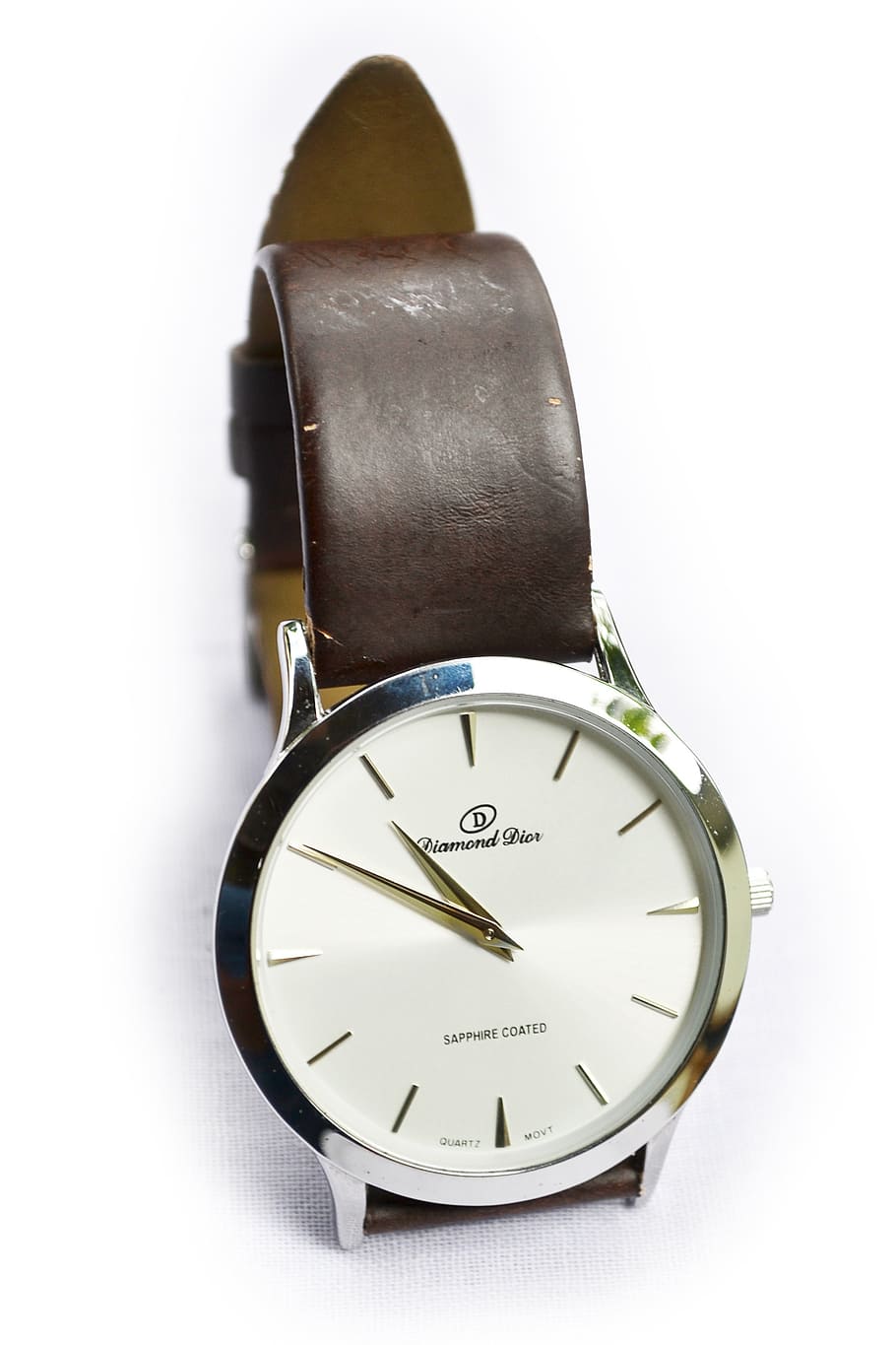round silver-colored analog watch at 9:50, wrist watch, clock HD wallpaper
