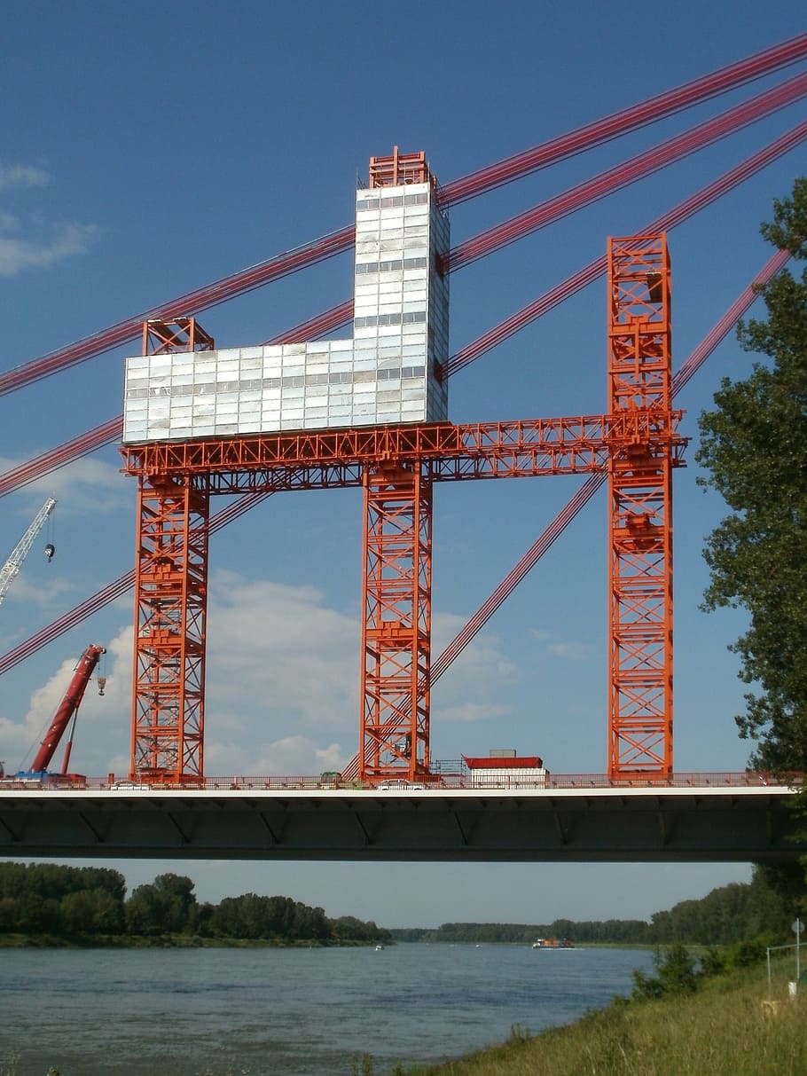 rheinbrücke, hockenheim, speyer, bridge, crossing, rhine, river, HD wallpaper