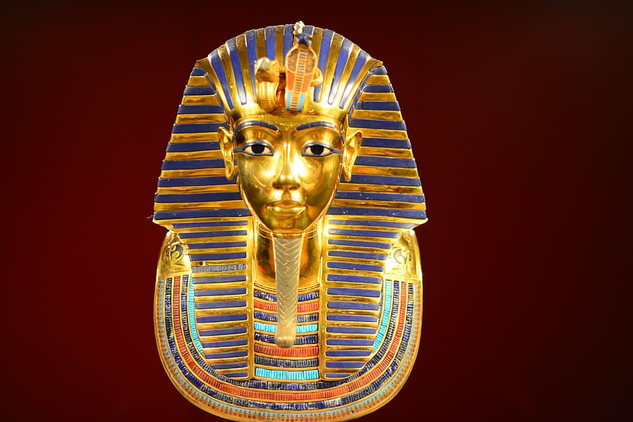 Nefertiti figurine, tutankhamen, gold, egypt, pharaoh, king, egyptian