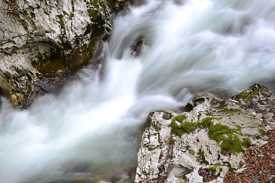 river, stone, clammy, flow, water, nature, rock, river landscape HD wallpaper