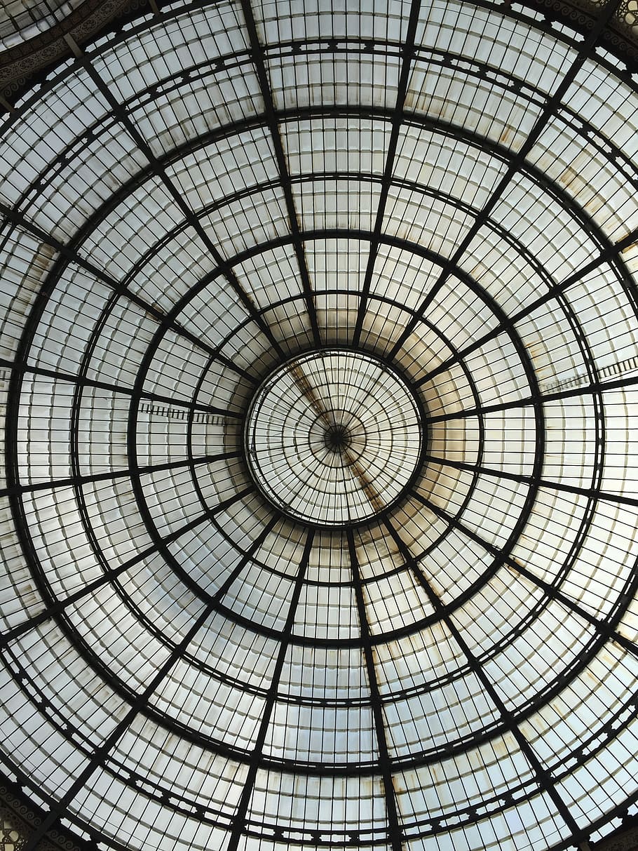 milan, gallery, architecture, ceiling, built structure, geometric shape HD wallpaper