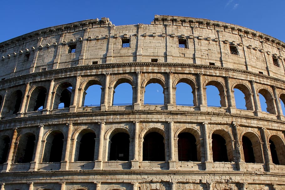 gray concrete coliseum during daytime, historic, ancient, architecture HD wallpaper