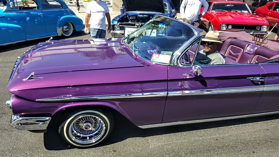 HD wallpaper: Car, Lowrider, Chevy Impala, car show, classic cars, purple |  Wallpaper Flare