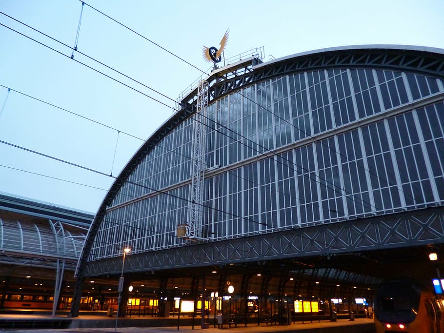 railway station, architecture, amsterdam, roof, hall, building, HD wallpaper