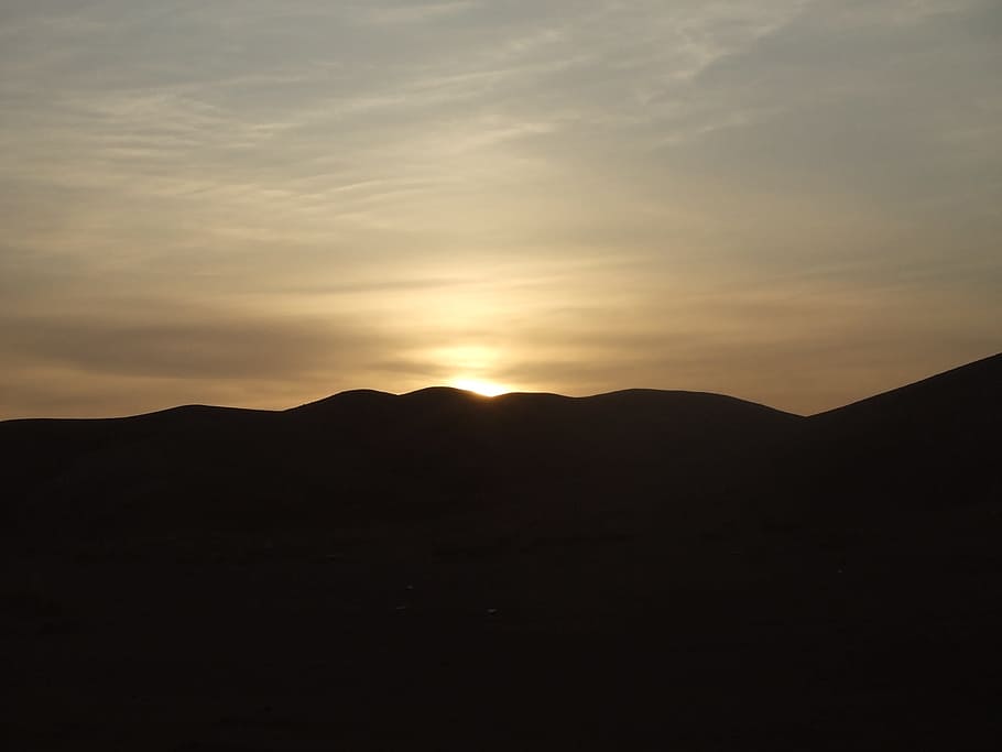 Sunset, Desert, Mongolia, silhouette, scenics, nature, no people HD wallpaper