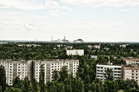 white concrete building, pripyat, chernobyl, architecture, building exterior HD wallpaper