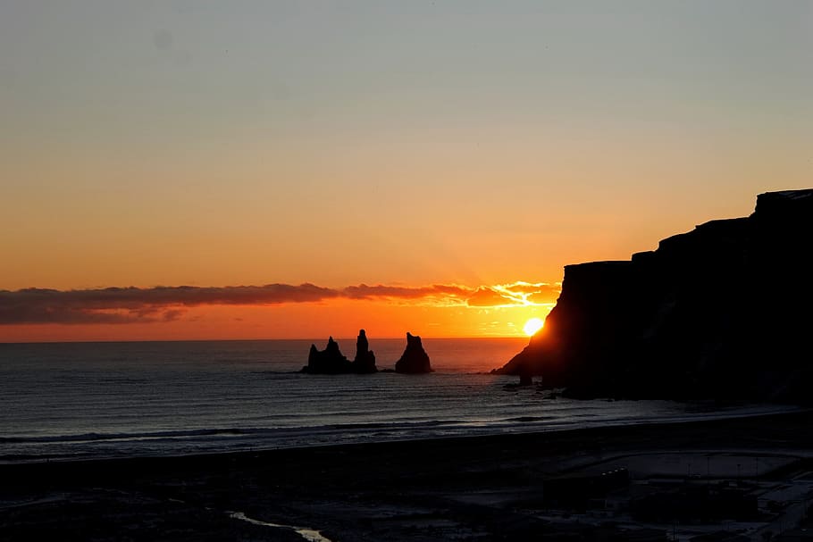 sunset, dawn, water, dusk, evening, sea, sky, nature, ocean HD wallpaper