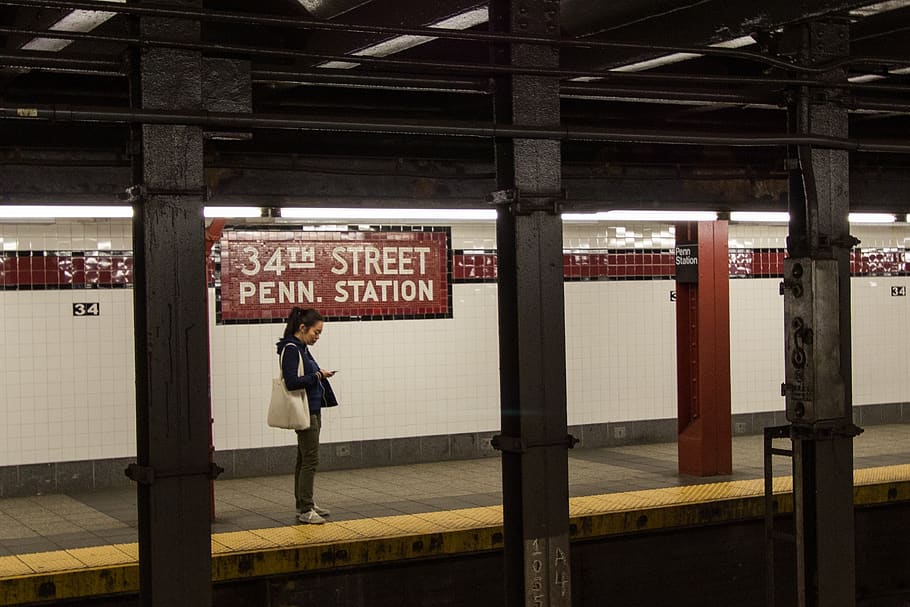 subway, penn station, new york, manhattan, architecture, america, HD wallpaper
