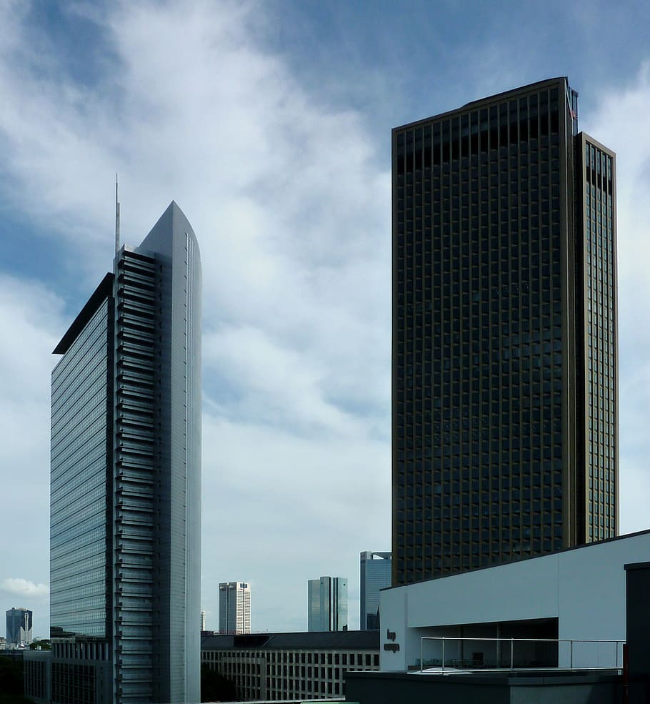 skyscraper, window, frankfurt, building, facade, architecture HD wallpaper