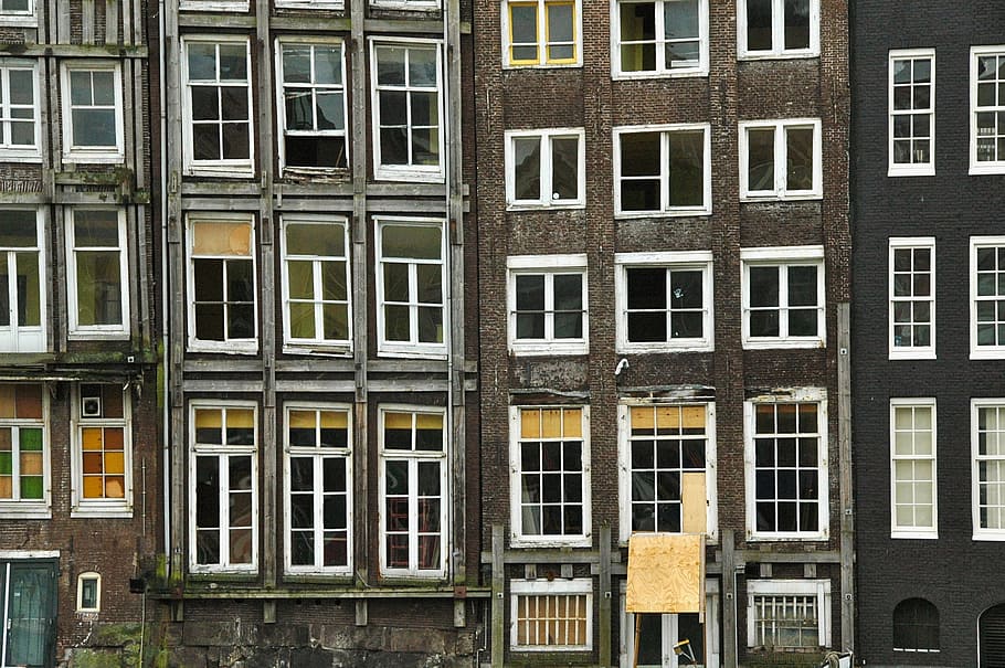 windows, amsterdam, netherland, building exterior, built structure HD wallpaper