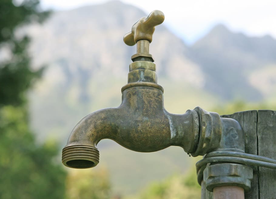 selective focus photo of brown spigot, background, clean, connection HD wallpaper