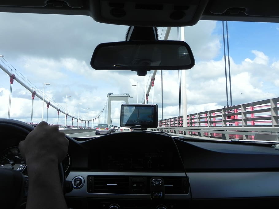 Diving, Car, Spain, Bridge, diving car, summer, road, way, browser HD wallpaper