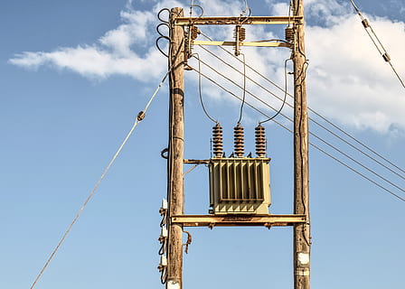 pole, electricity, transformer, power, energy, cable, voltage HD wallpaper