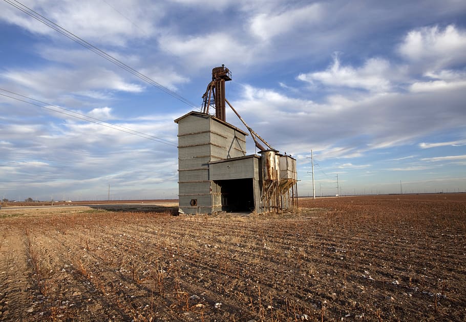 Landscape, Texas, Grain Elevator, agriculture, abandoned, deserted HD wallpaper