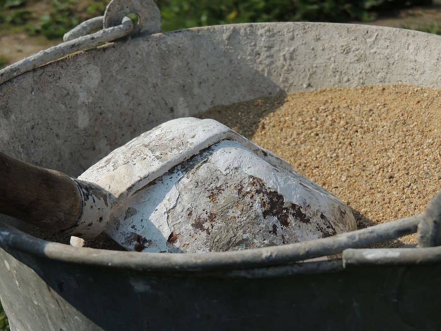 work, mason, sand, bucket, close-up, container, food and drink HD wallpaper