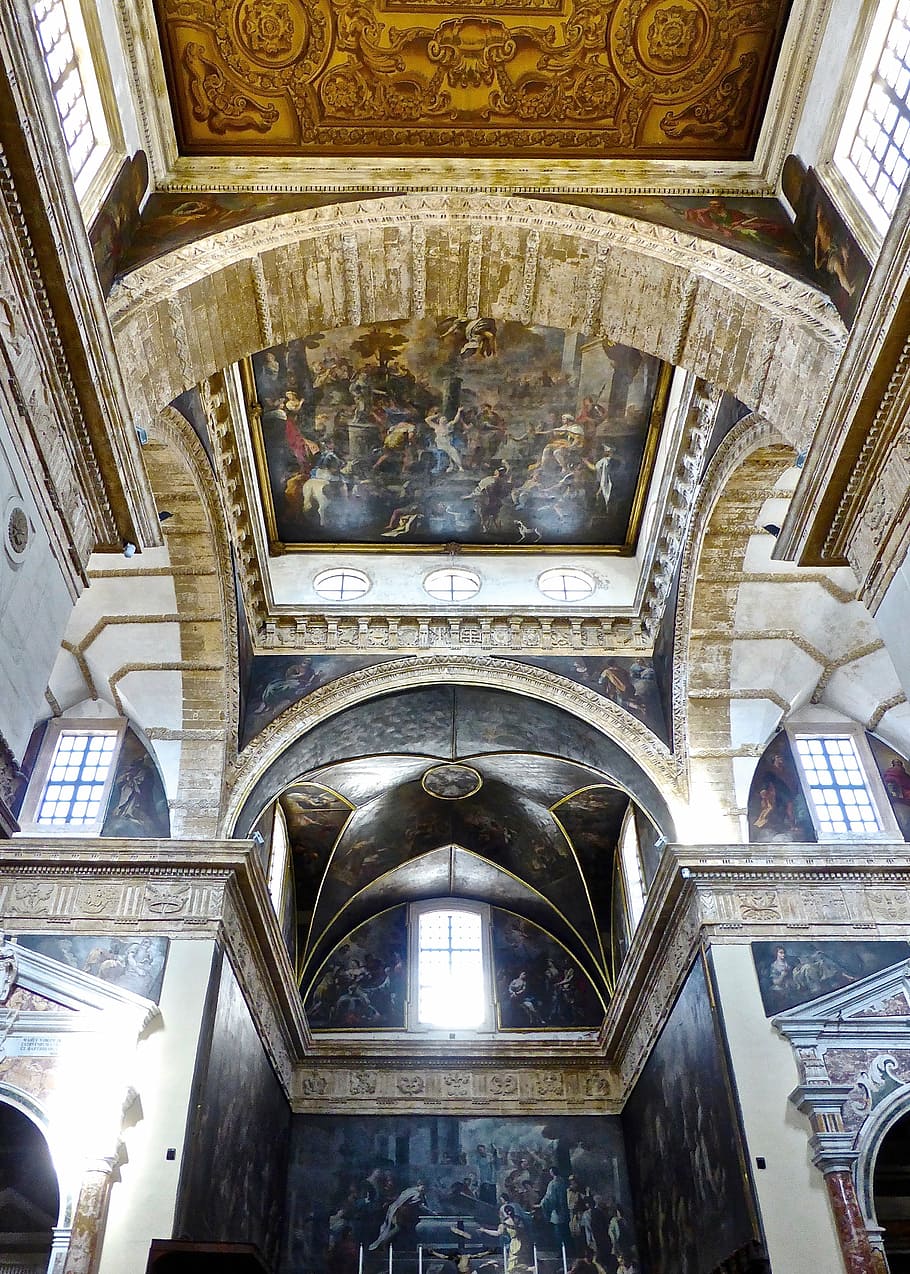 church, ceiling, religious, cathedral, interior, style, decoration HD wallpaper