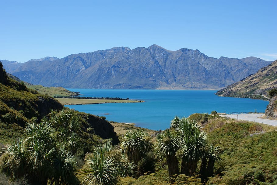 lake hawea, otago, new zealand, mountain, scenics - nature