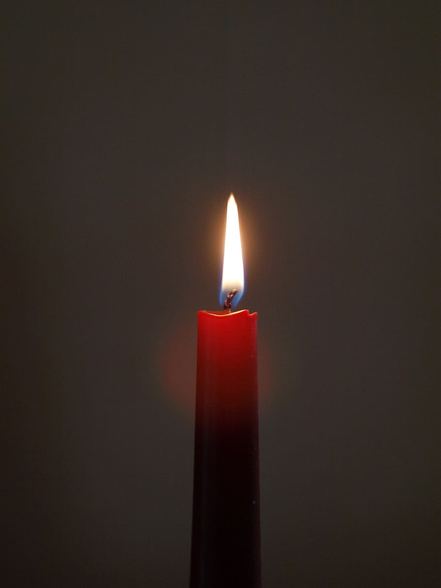 candle, wick, red, quiet, burn, light, atmosphere, burning HD wallpaper