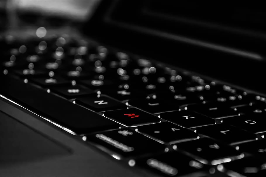 close-up photo of black laptop computer, black laptop computer HD wallpaper