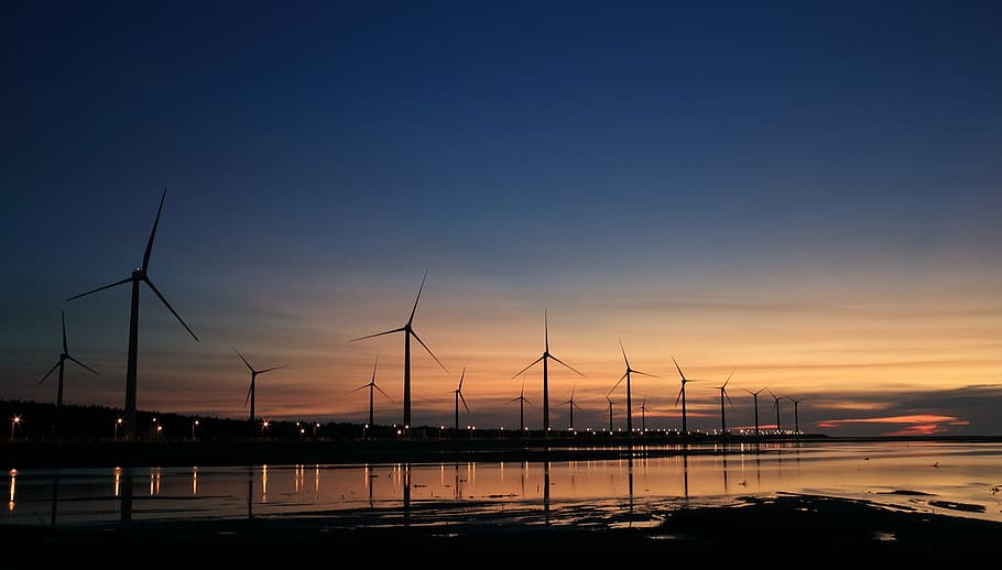 clouds, dawn, dusk, electricity, energy, industry, lights, power HD wallpaper