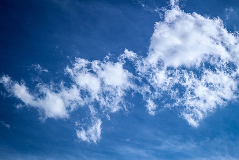 blue, sky, clouds, cloud - sky, environment, nature, atmosphere HD wallpaper