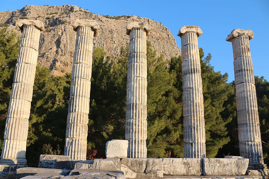 priene, archeology, temple, history, the past, architecture HD wallpaper