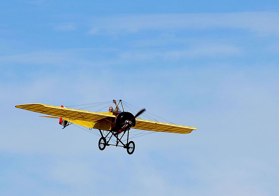 old aircraft, driver, flight, air vehicle, flying, mode of transportation HD wallpaper