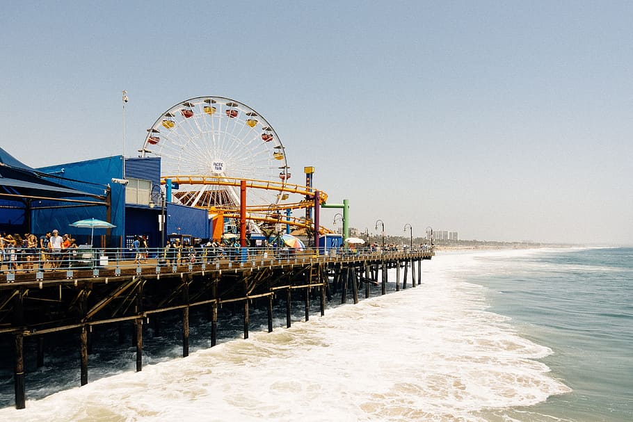 sea, ocean, water, waves, nature, beach, coast, shore, pier HD wallpaper