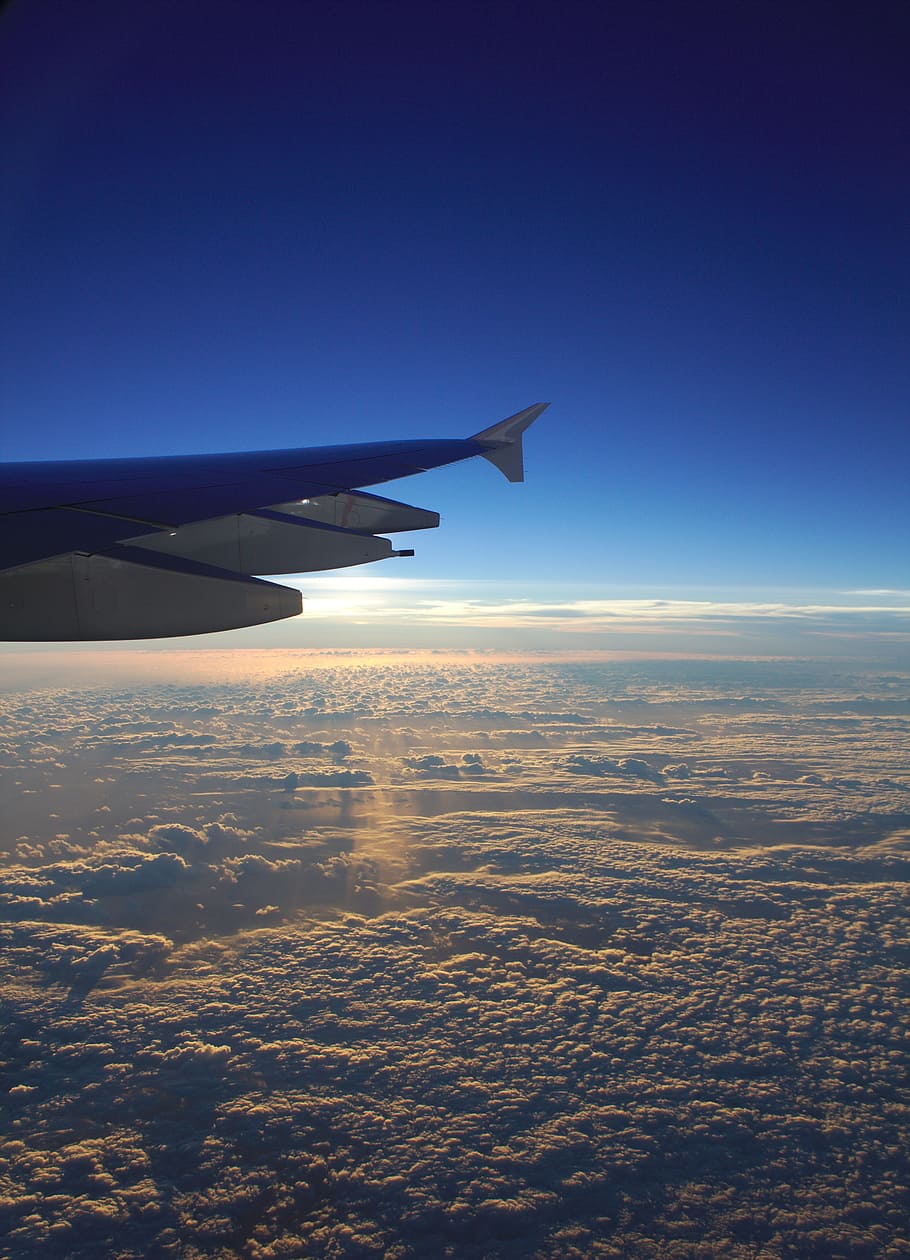 aerial photography of white clouds, Air, Flying, Airplane, sky HD wallpaper