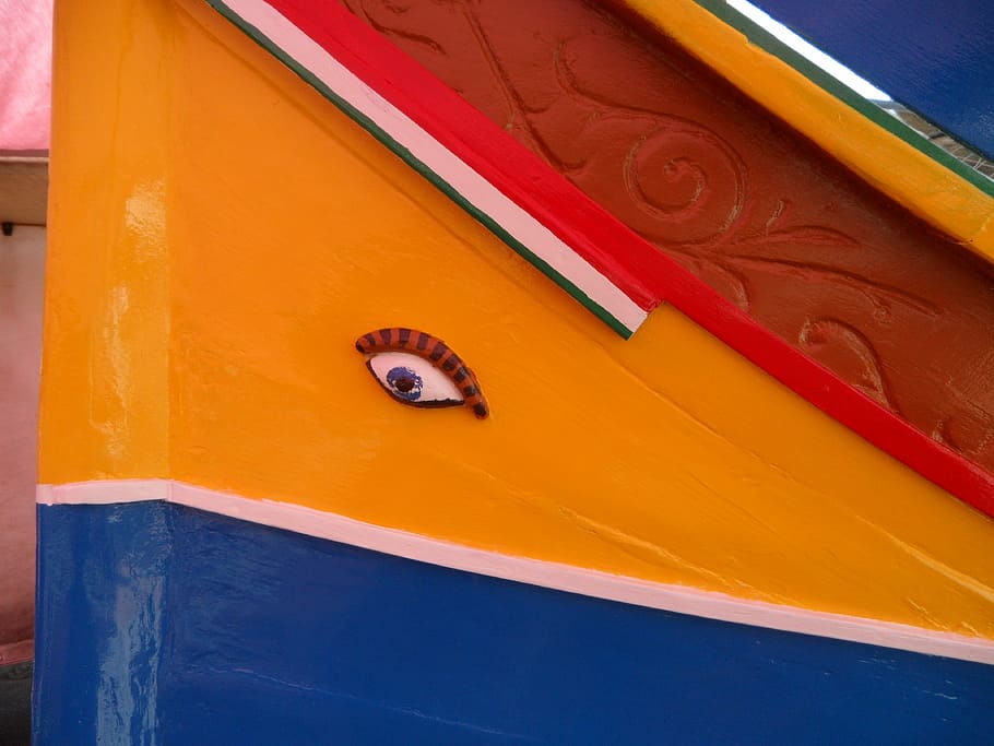 luzzu, colorful boat, fishing boat, wooden boat, phoenician, HD wallpaper