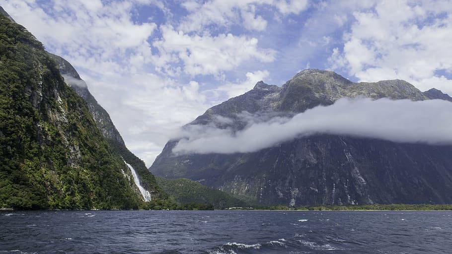 milford sound, south island, new zealand, water, nature, landscape, HD wallpaper