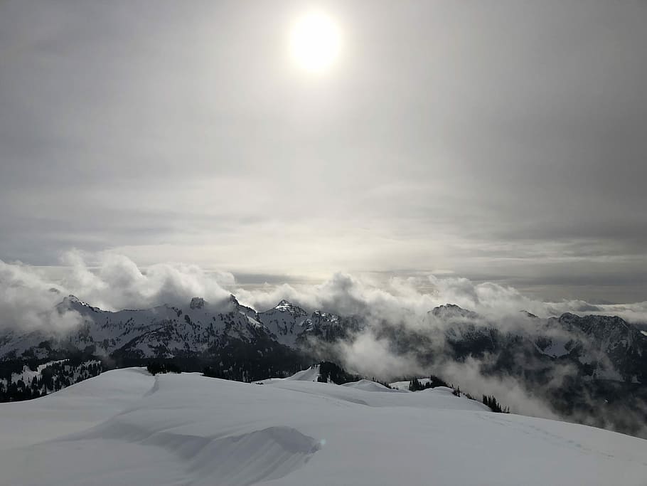 Approaching the Emmons Glacier, landscape photo of snowfield HD wallpaper