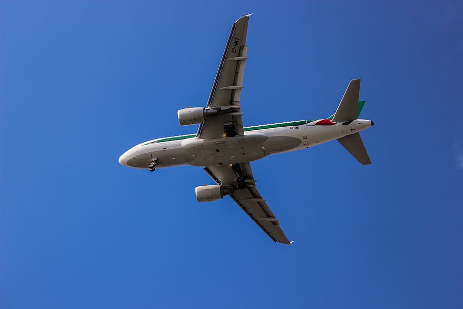 gray and white airplane under blue sky at daytime, flight, flying HD wallpaper